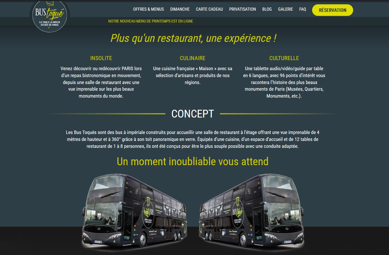 Bus Toque - Restaurant insolite Paris