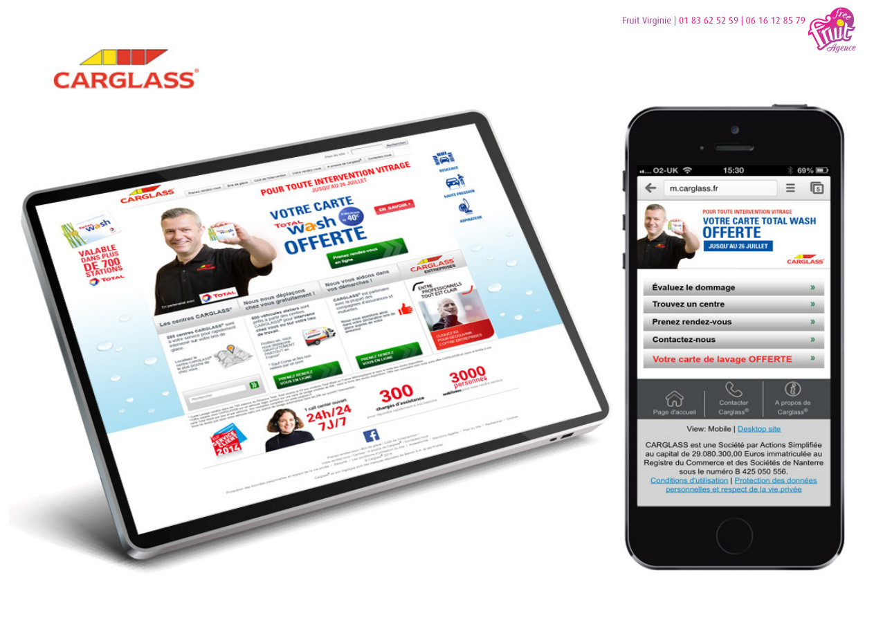 Carglass - Site web desktop et mobile responsive