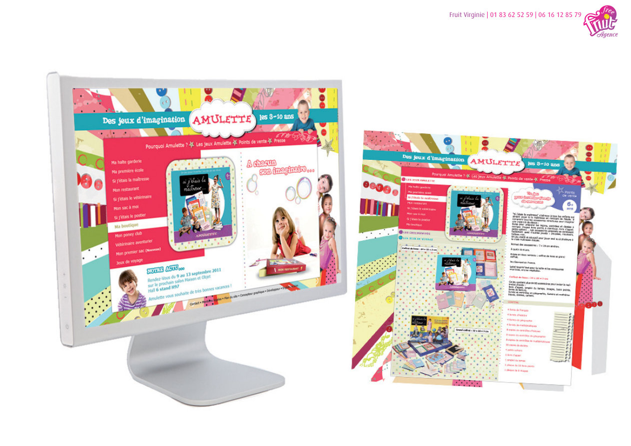 Amulette - Site web et packaging jeux enfants